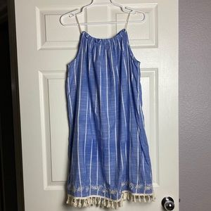 Knox rose L boho skinny strap blue stripe dress